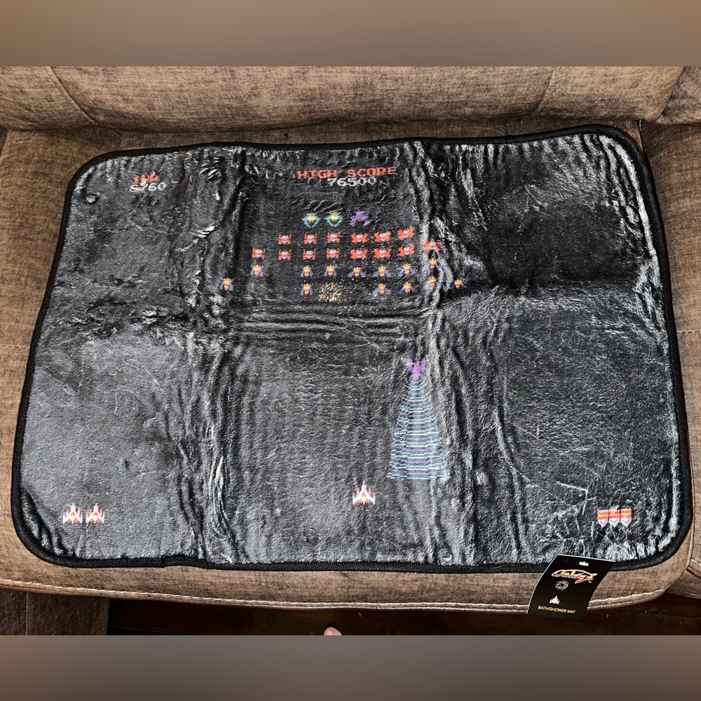 Galaga Bath/Shower Mat - New w/ Tags Housewarming Gamer Holiday Gift